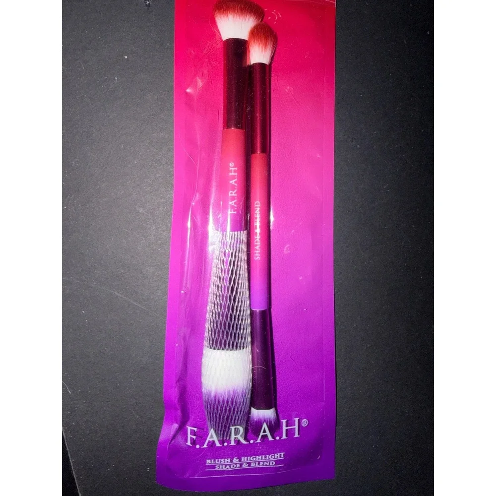 F.A.R.A.H. Makeup Brush Set Blush Highlight Shade Blend Dual-Ended Synthetic
